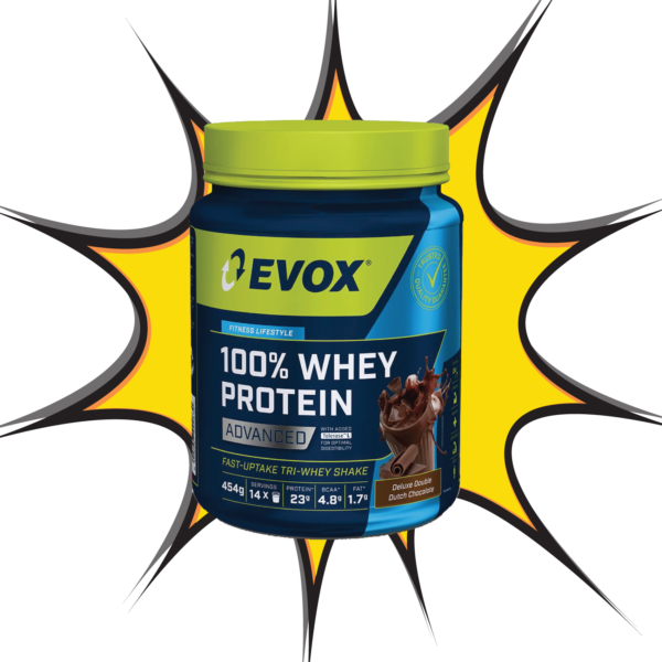 Evox 100% Whey Protein Advanced Double Dutch Chocolate - (908g)