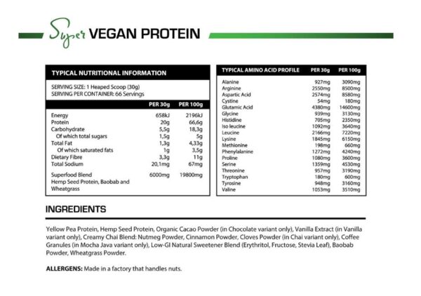 My Wellness Super Vegan Protein Vanilla - (2kg) - Image 2