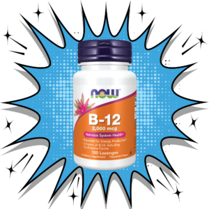 NOW B-12 2,000 mcg 100 Lozenges – Energy and nervous system support