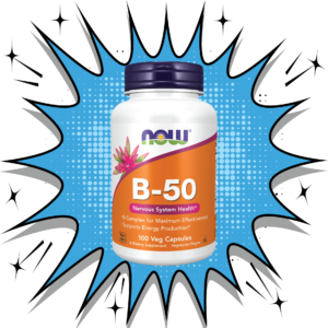 NOW B-50 100 Veg Capsules – B-Complex for nervous system and energy support