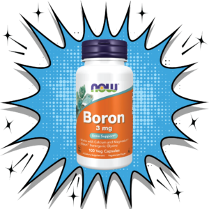 NOW Boron 3 mg 100 Veg Capsules – Supports bone strength and calcium metabolism