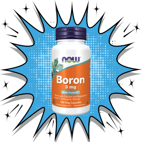 NOW Boron 3 mg 100 Veg Capsules – Supports bone strength and calcium metabolism