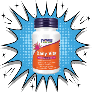 NOW Daily Vits multivitamin and mineral supplement 30 veg capsules
