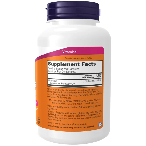 NOW Foods Liposomal Vitamin C - (120 Veg Capsules) - Image 2