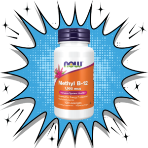 NOW Methyl B-12 1,000 mcg lozenges for nervous system health and energy support