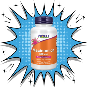 NOW Niacinamide 500 mg vitamin B-3 supplement with no flush formula for energy production