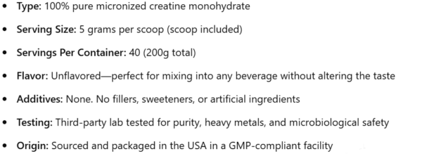 Just Protein Creatine Micronised (400g) - Image 2