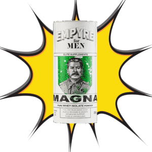 EMPYRE for MEN MAGNA Whey isolate supplement with military leader illustration