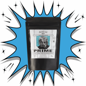 EMPYRE for MEN PRIME Creatine in black pouch with Einstein illustration – Travel size