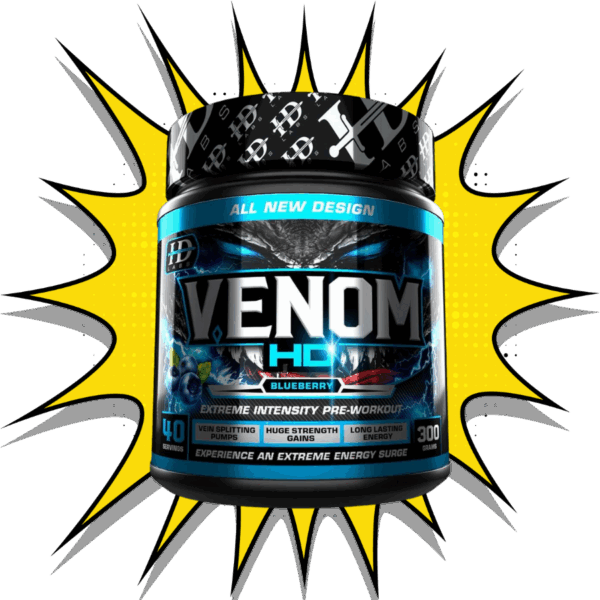 HD Labs Venom HD Blueberry pre-workout – extreme energy and pump supplement for strength and performance